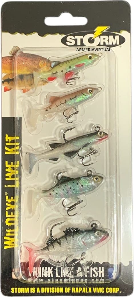 KIT 5 SEÑUELOS STORM WILDEYE HOLOGRAFICOS