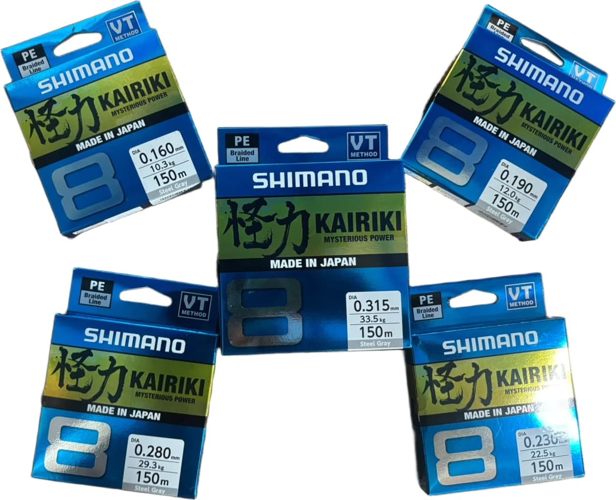 Multifilamento Shimano, 8 hebras, kairiki, 150 mts, Gris